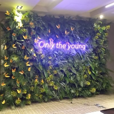 Pared sintética con neon