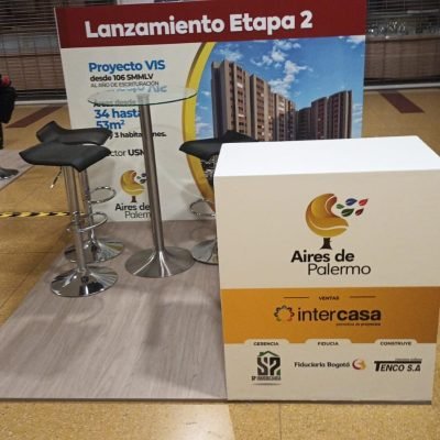 Stand de Aires de Palermo diseñado por BRA Publicidad SAS para la promoción de proyectos inmobiliarios